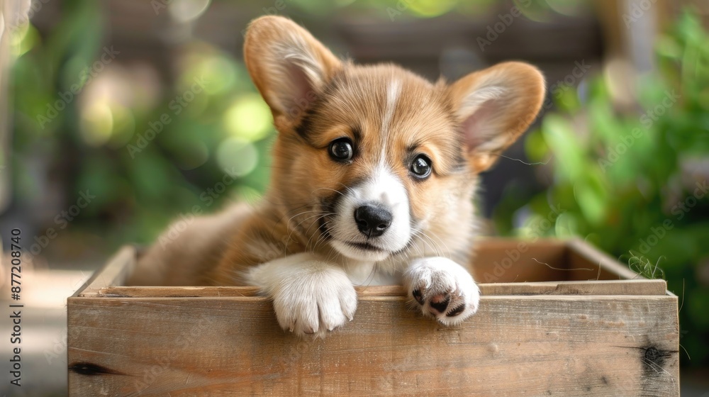 Adorable Brown Welsh Corgi Puppy in a Box for Sale Adorable Brown Welsh Corgi Puppy in a Box for Sale