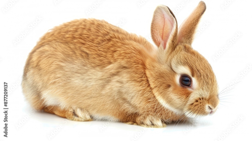 Adorable brown bunny on a white background Adorable brown bunny on a white background