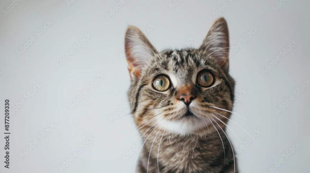 Adorable cat portrait against a white backdrop Adorable cat portrait against a white backdrop