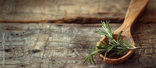 Rosemary placed in a wooden...