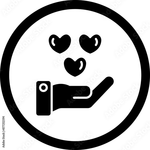 Loving Vector Glyph Black Icon