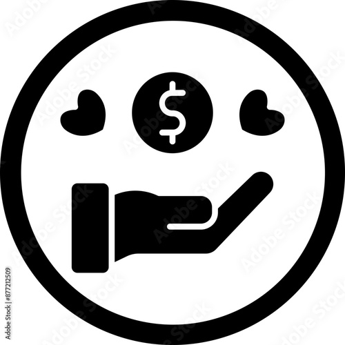 Charity Vector Glyph Black Icon