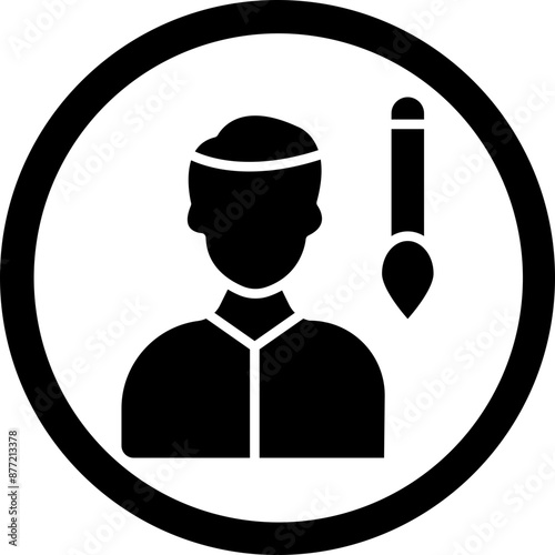 Artist Vector Glyph Black Icon