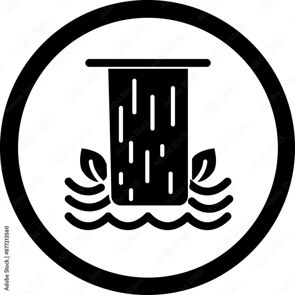 Waterfall Vector Glyph Black Icon Waterfall Vector Glyph Black Icon