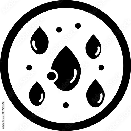 Raindrops Vector Glyph Black Icon