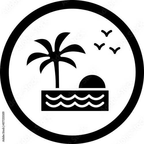 Oasis Vector Glyph Black Icon