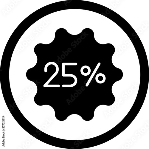 25 Sale Glyph Black Icon