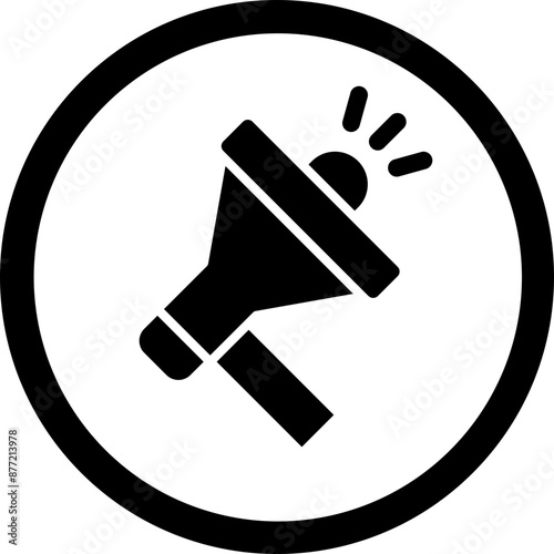 Bullhorn Glyph Black Icon