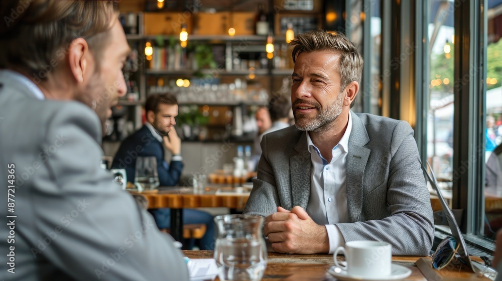 Business Meeting in a Cafe Business Meeting in a Cafe