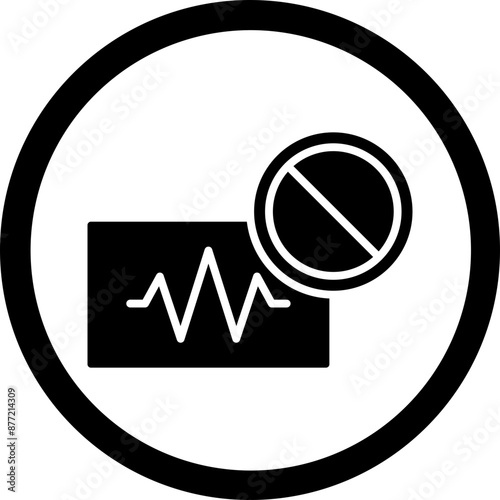Stop Glyph Black Icon