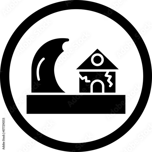 Tsunami Glyph Black Icon