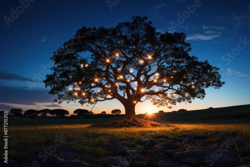 Obraz na płótnie Beautiful tree of life sacred symbol prosperity and concept of growth illustrati, generative IA w salonie