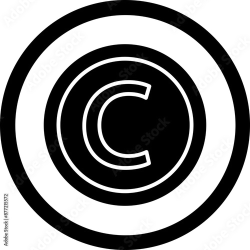 Copyright Glyph Black Icon