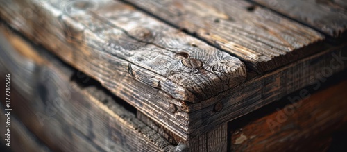 Close up view of an aged wo...