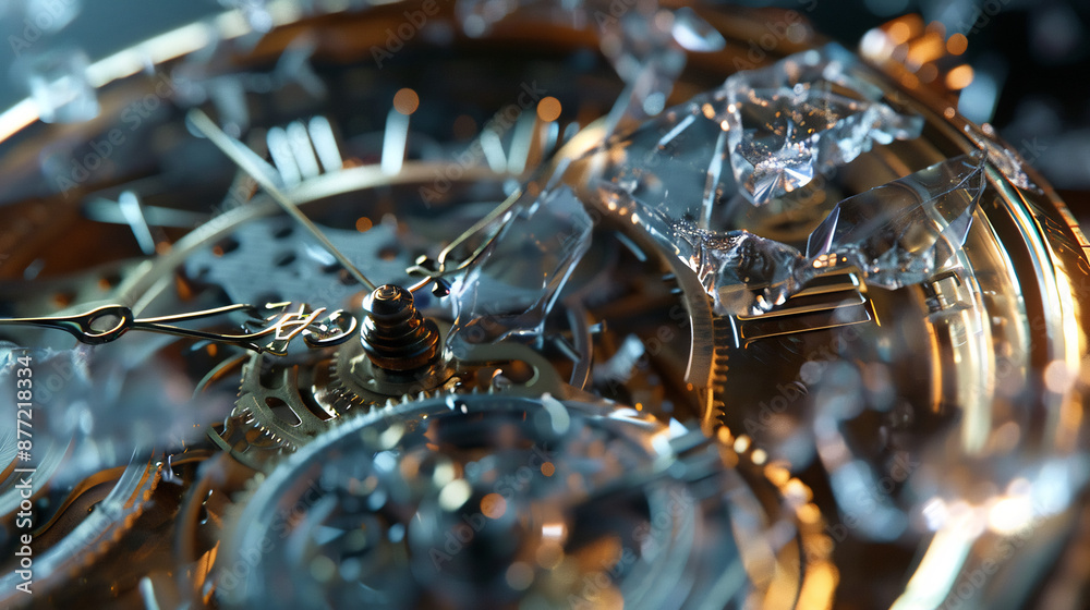 Broken Watch Representing Time Lost and Uncertainty Broken Watch Representing Time Lost and Uncertainty