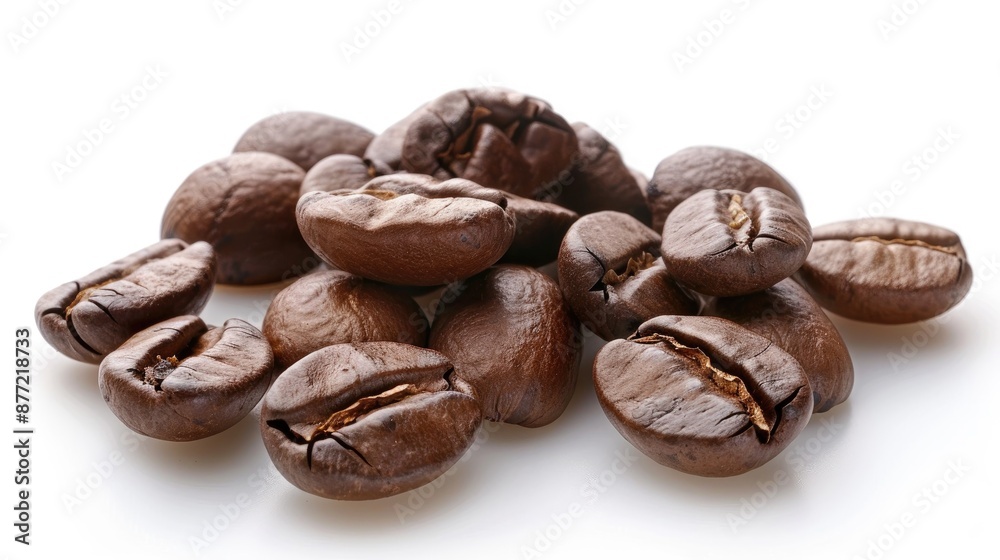 Obraz premium Coffee beans on white background
