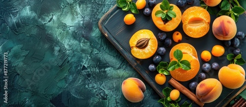Sliced apricots and sloe be...