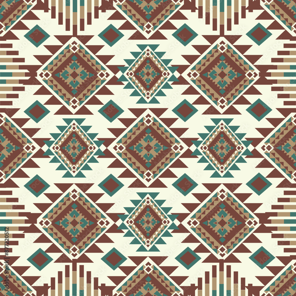 Green brown geometric ethnic traditional, Green brown geometric pattern, Native American Indian, Tribal, Vector decoration, Navajo fabric, pattern for carpet, scarf, Ethnic, Print, design wallpaper Green brown geometric ethnic traditional, Green brown geometric pattern, Native American Indian, Tribal, Vector decoration, Navajo fabric, pattern for carpet, scarf, Ethnic, Print, design wallpaper