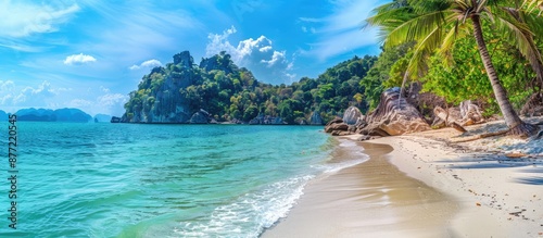Scenic tropical beach lands...