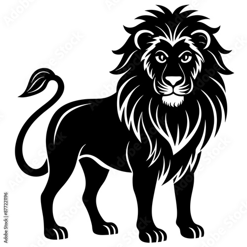 lion silhouette vector art illustration