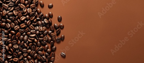 Brown background with coffe...
