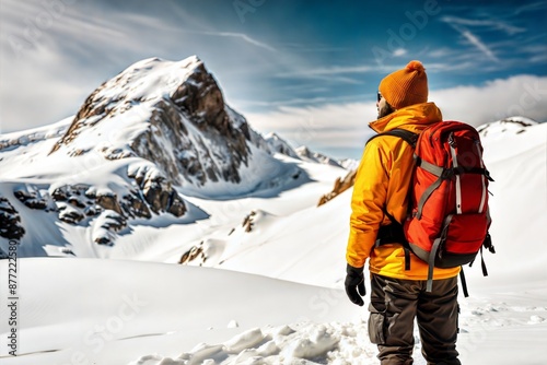 Wallpaper Mural Explorer in Snowy Mountain Landscape
 Torontodigital.ca