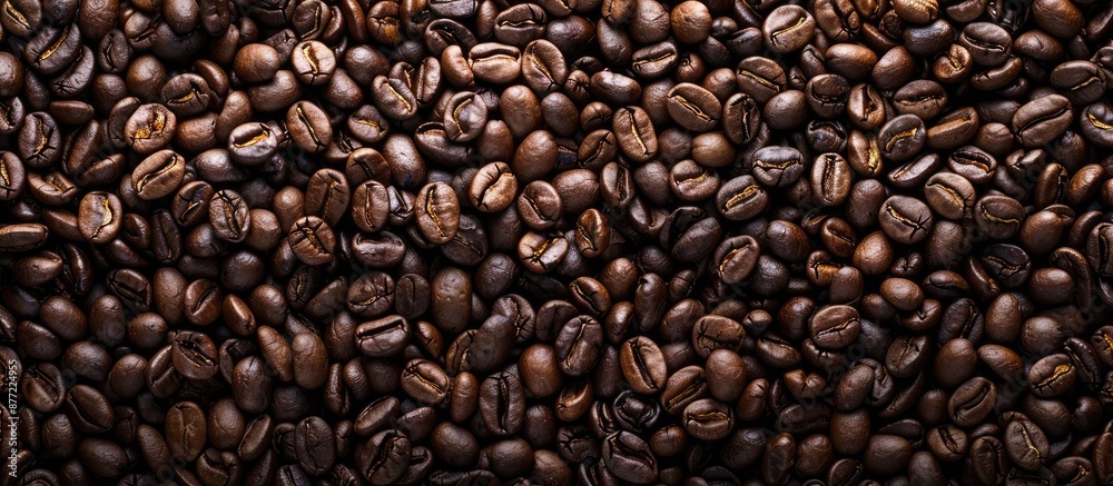 Coffee beans an essential element in any coffee lover s daily routine are displayed beautifully in the copy space image Coffee beans an essential element in any coffee lover s daily routine are displayed beautifully in the copy space image