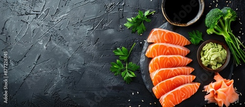 Top view of a sashimi set f...
