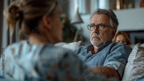 Wallpaper Mural Couple angry after fight, senior guy angry and woman unhappy with relationship crisis. Tired of bad communication, relationship collapse, and household stress Torontodigital.ca