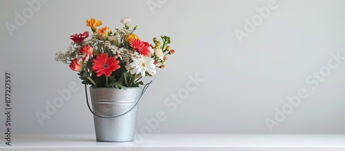 A bouquet of flowers in a p...