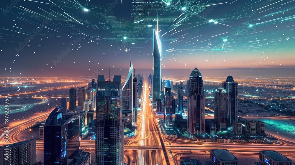 Fototapeta premium Saudi telecommunications, connectivity, innovation, computers