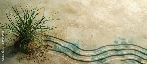 A serene scene with rippled...