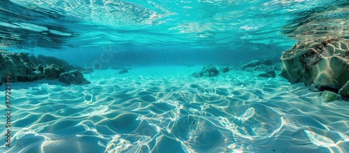 Crystal clear water showing...