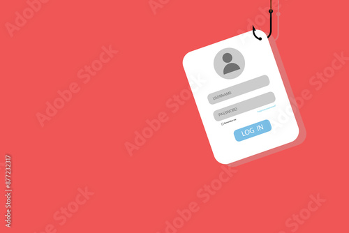 Internet phishing hacked login and password.