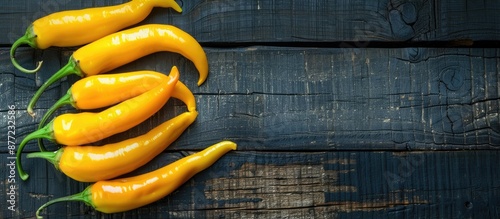 Yellow chili peppers arrang...