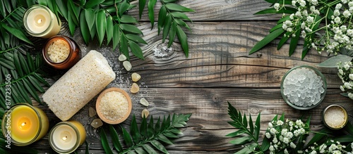 Flat lay composition of spa...