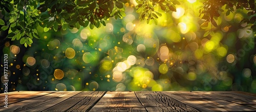 Green tree bokeh creates an...
