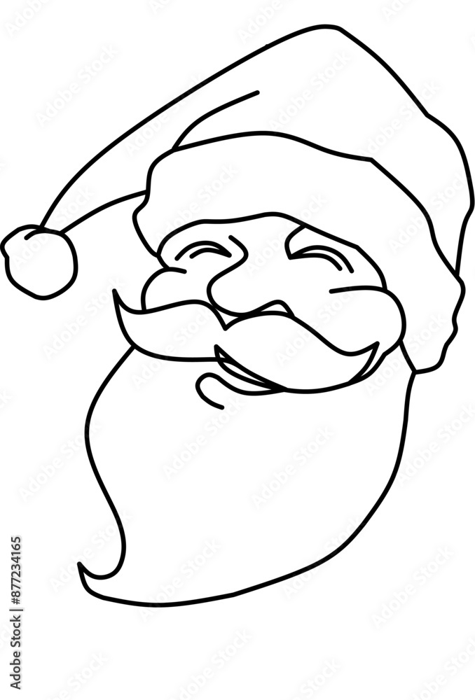 Santaclaus smile lineart drawing Santaclaus smile lineart drawing