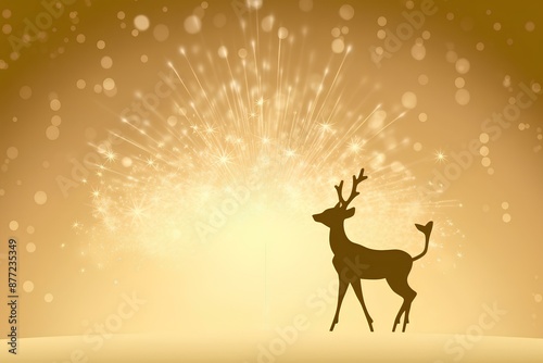 christmas background with deer made by midjourney © 수영 김