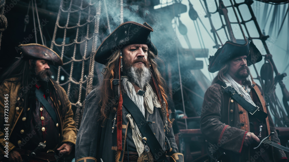 Fototapeta premium International Pirate Imitation Day.harsh pirates. A formidable pirate. The pirate ship