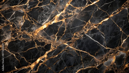 Dark marble texture with golden veins © arri