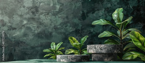 Stone podium displayed on a...