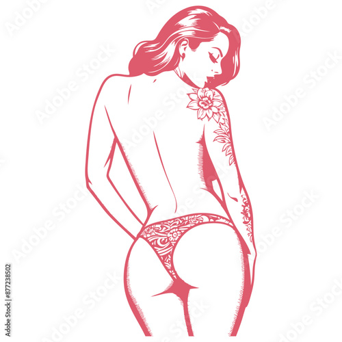 Woman in swimsuit, vector illustration