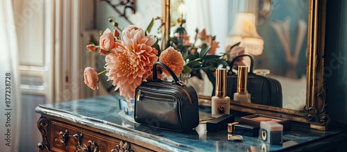 Dressing table adorned with...
