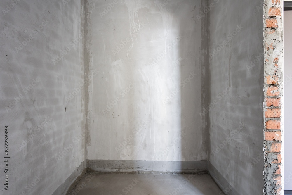 interior of the apartment without decoration in gray colors. rough finish interior of the apartment without decoration in gray colors. rough finish