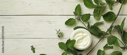 Cosmetic cream placed on a ...