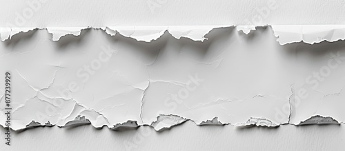 A mark or sign on a torn white paper with copy space image