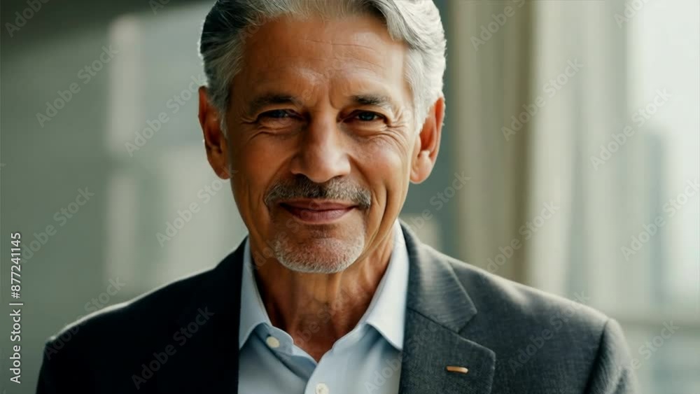 Smiling senior businessman in a suit, confident with age,CEO Smiling senior businessman in a suit, confident with age,CEO