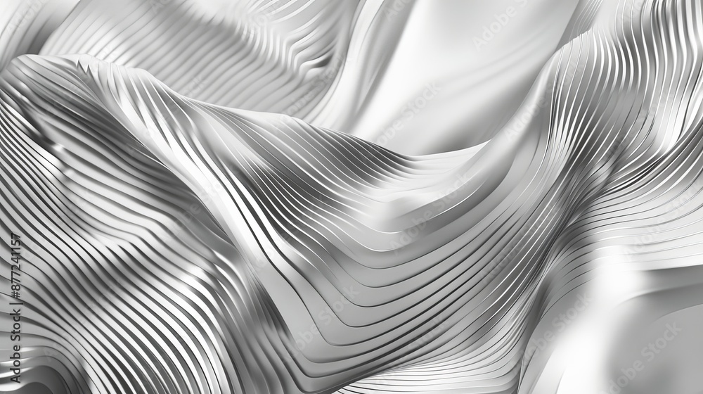 Naklejka premium Abstract Geometric Shapes and Metallic Stripes on Wide Panoramic Background