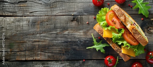 A sandwich with tomato lett...